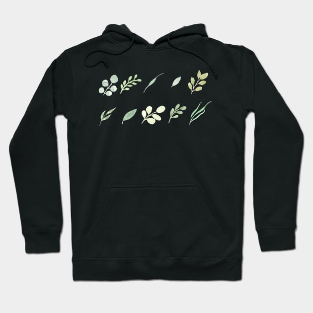 Botanical greenery watercolor Hoodie by Harpleydesign